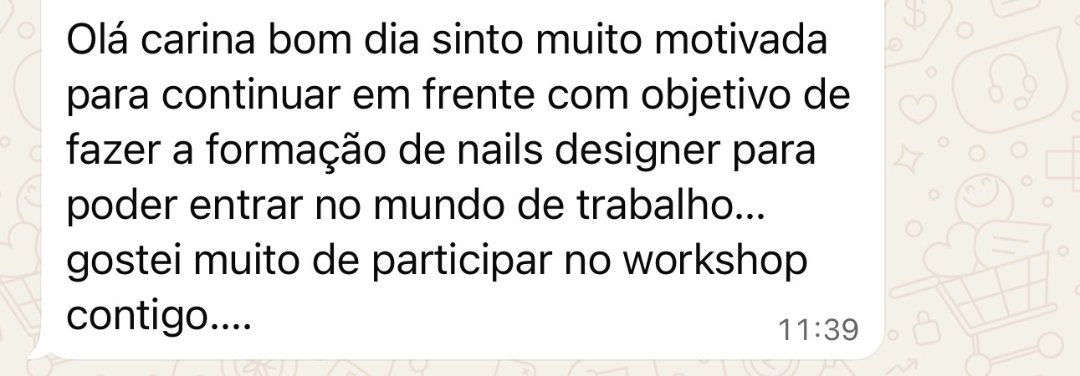 Mensagem WhatsApp aluna